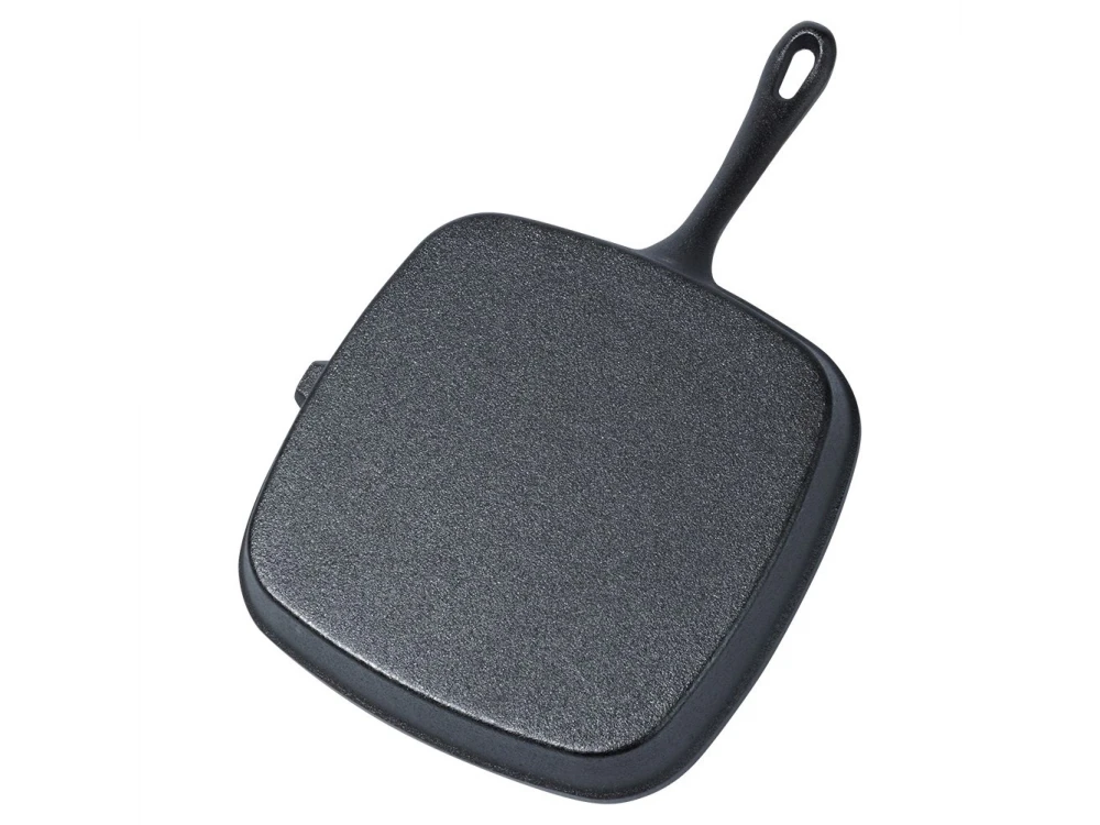 Vilde Premium Cast Iron Grill Pan 24cm, Cast Iron Grill Pan with Extra Silicone Protective Handle