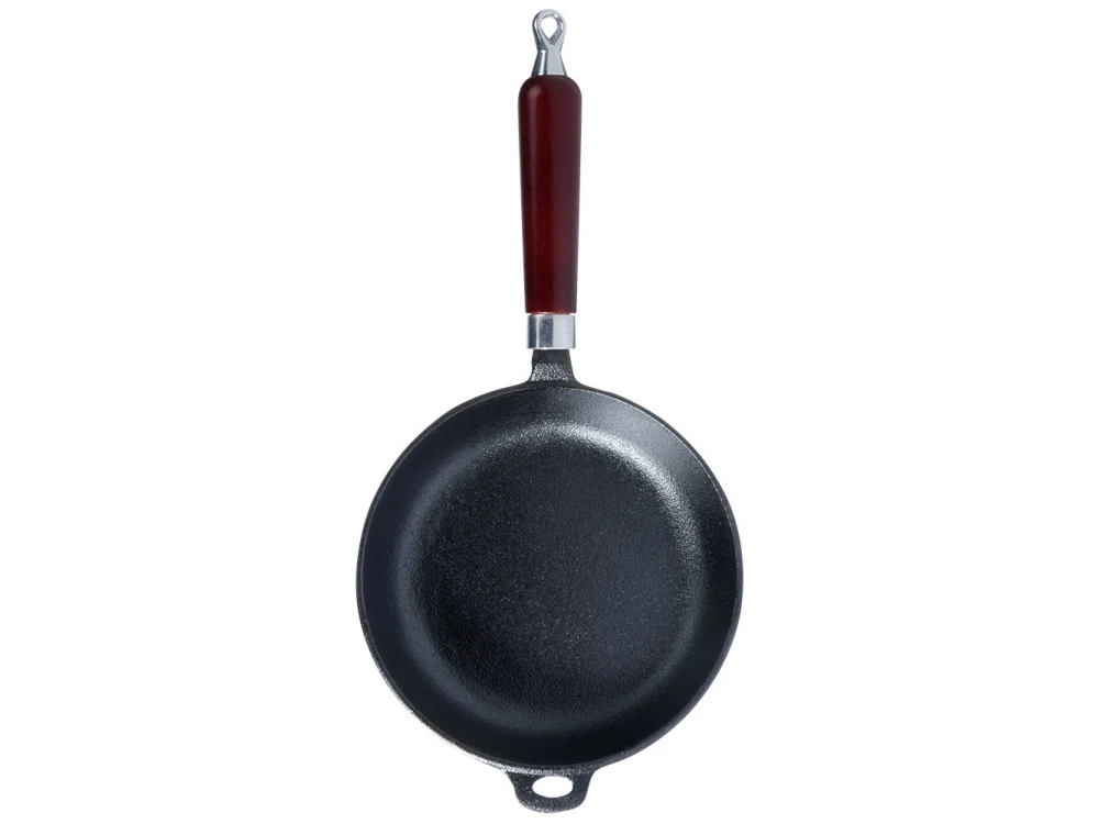 Vilde Premium Cast Iron Skillet 20cm, Cast Iron Skillet with Wooden Handle