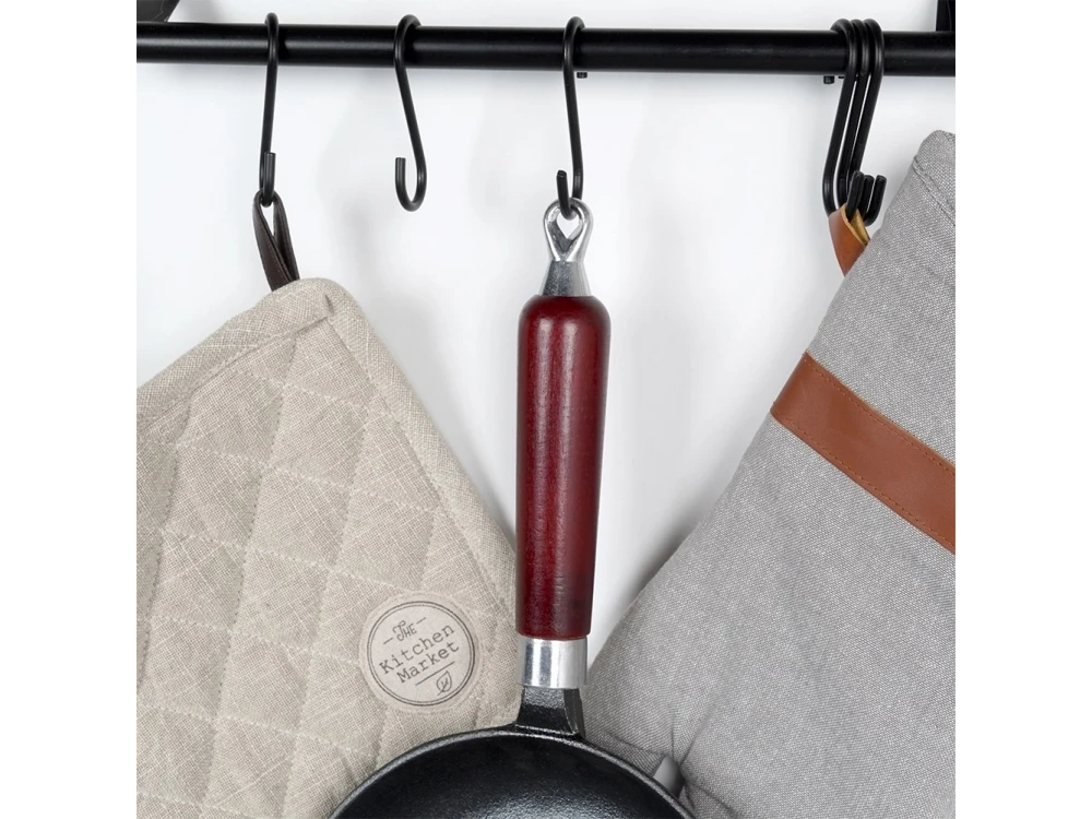 Vilde Premium Cast Iron Skillet 28cm, Cast Iron Frying Pan with Wooden Handle