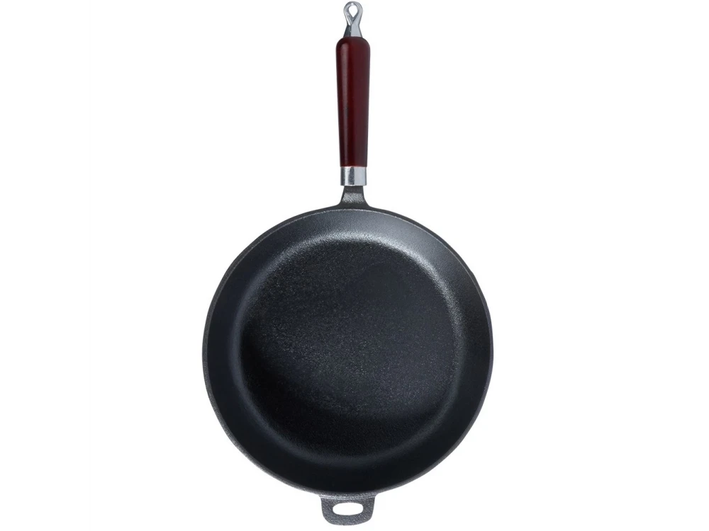 Vilde Premium Cast Iron Skillet 28cm, Cast Iron Frying Pan with Wooden Handle