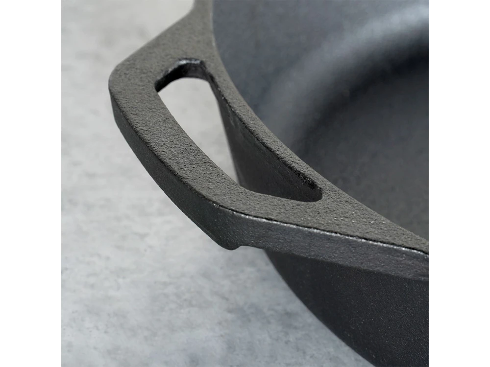 Vilde Premium Cast Iron Skillet 30 cm, Cast Iron Frying Pan with Extra Protective Silicone Handle