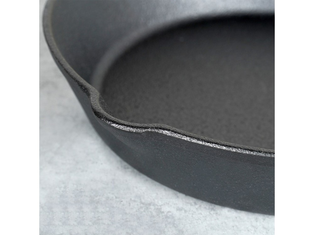 Vilde Premium Cast Iron Skillet 30 cm, Cast Iron Frying Pan with Extra Protective Silicone Handle