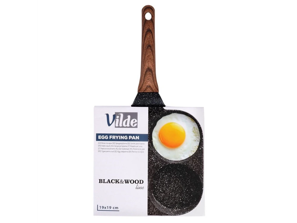 Vilde Premium Four-Cup Egg Pan Granite, Αντικολλητικό Τηγάνι 4 Θέσεων από Αλουμίνιο με Επίστρωση από Γρανίτη, 19cm
