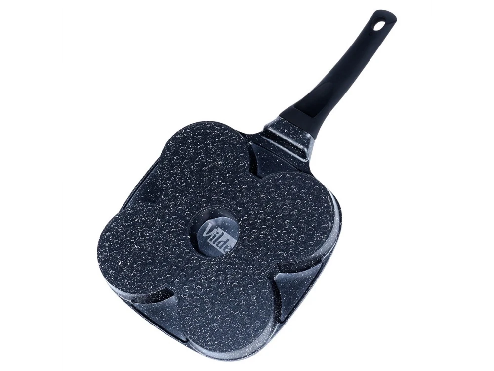 Vilde Premium Four-Cup Egg Pan Granite, 4-Cup Aluminum Non-Stick Pan with Granite Coating, 19cm