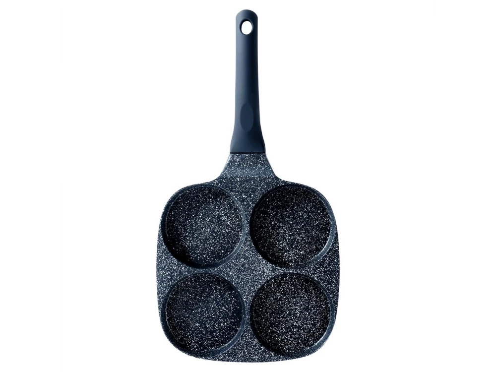 Vilde Premium Four-Cup Egg Pan Granite, 4-Cup Aluminum Non-Stick Pan with Granite Coating, 19cm
