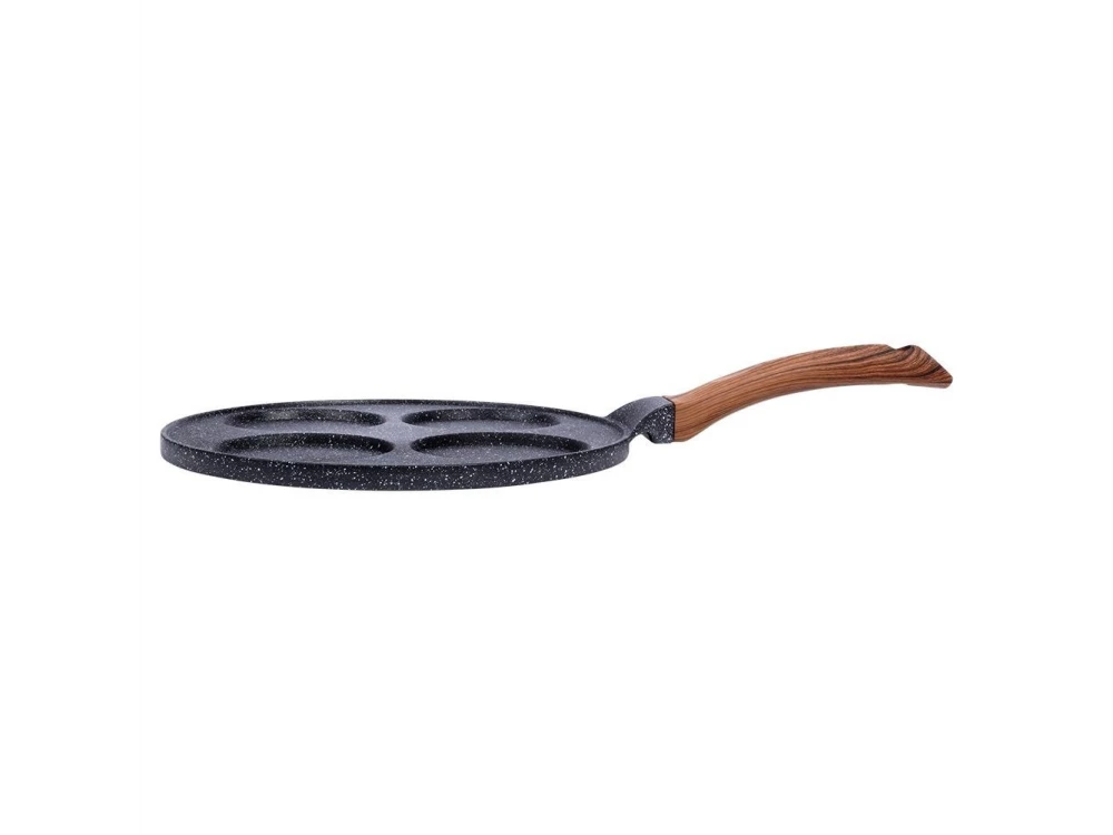 Vilde Premium Four-Cup Egg Pan Granite, Αντικολλητικό Τηγάνι 4 Θέσεων από Αλουμίνιο με Επίστρωση από Γρανίτη, 26cm