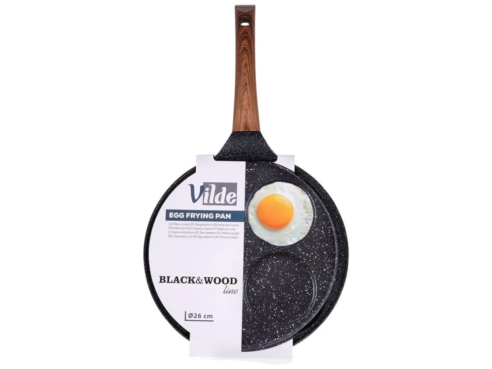 Vilde Premium Four-Cup Egg Pan Granite, Αντικολλητικό Τηγάνι 4 Θέσεων από Αλουμίνιο με Επίστρωση από Γρανίτη, 26cm