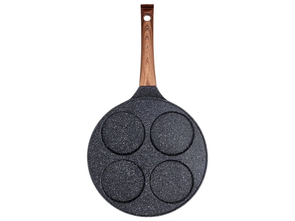 Vilde Premium Four-Cup Egg Pan Granite, Αντικολλητικό Τηγάνι 4 Θέσεων από Αλουμίνιο με Επίστρωση από Γρανίτη, 26cm
