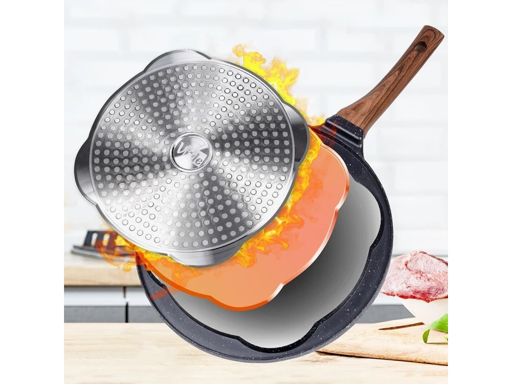 Vilde Premium Four-Cup Egg Pan Granite, Αντικολλητικό Τηγάνι 4 Θέσεων από Αλουμίνιο με Επίστρωση από Γρανίτη, 26cm