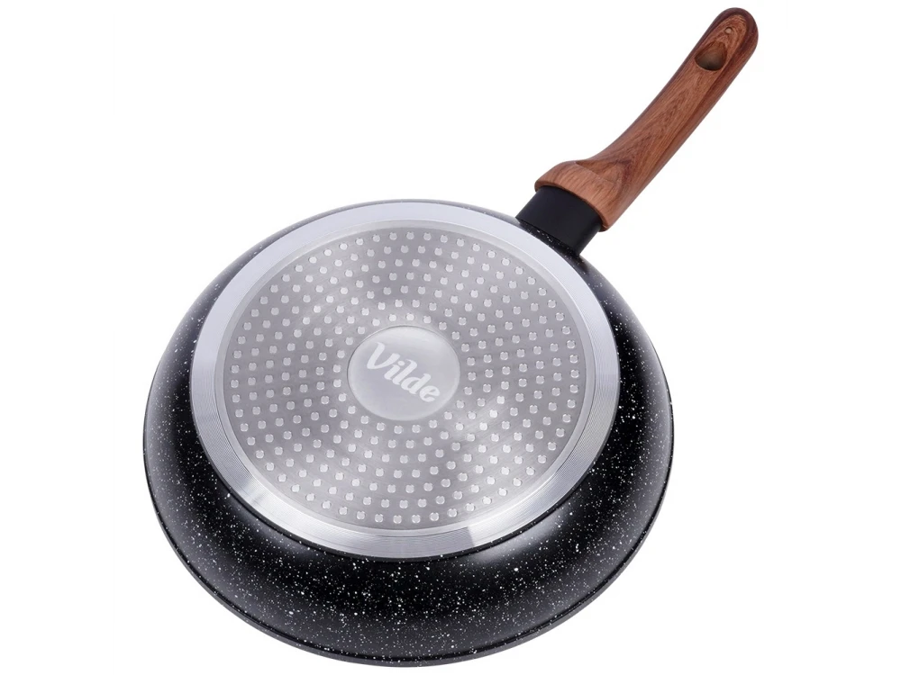 Vilde Premium Frying Pan Set Granite, Set of 3 Non-Stick Aluminum Frying Pans with Granite Coating 20 / 24 / 28cm