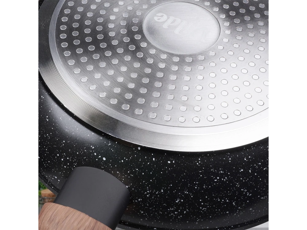 Vilde Premium Frying Pan Set Granite, Set of 3 Non-Stick Aluminum Frying Pans with Granite Coating 20 / 24 / 28cm