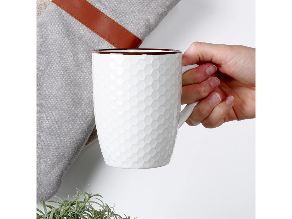 Vilde Premium Mugs Ceramic, Ceramic Mugs set of 4pcs 400ml, White