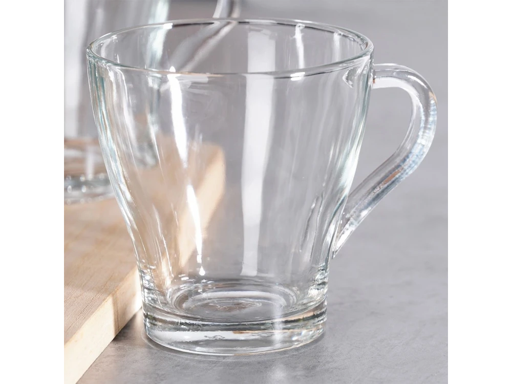 Vilde Premium Coffee / Tea Cups set of 6 250ml, Glass with Handle