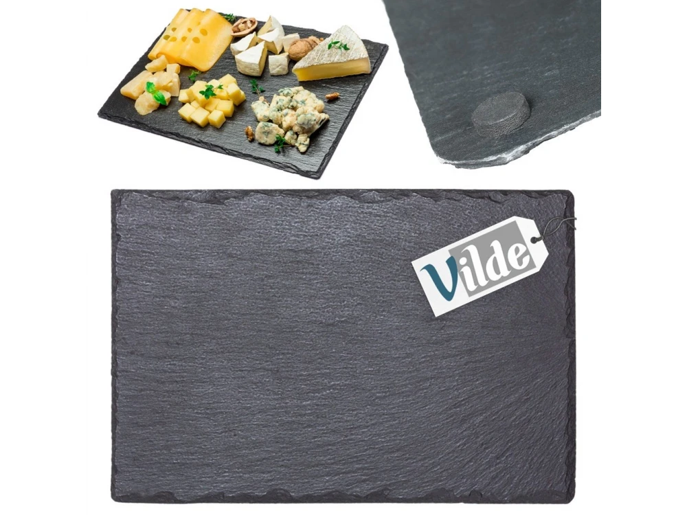 Vilde Stone Slate Serving Tray, Natural Stone Serving Platter 30x20cm