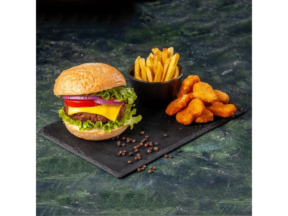 Vilde Stone Slate Serving Tray, Natural Stone Serving Platter 30x20cm
