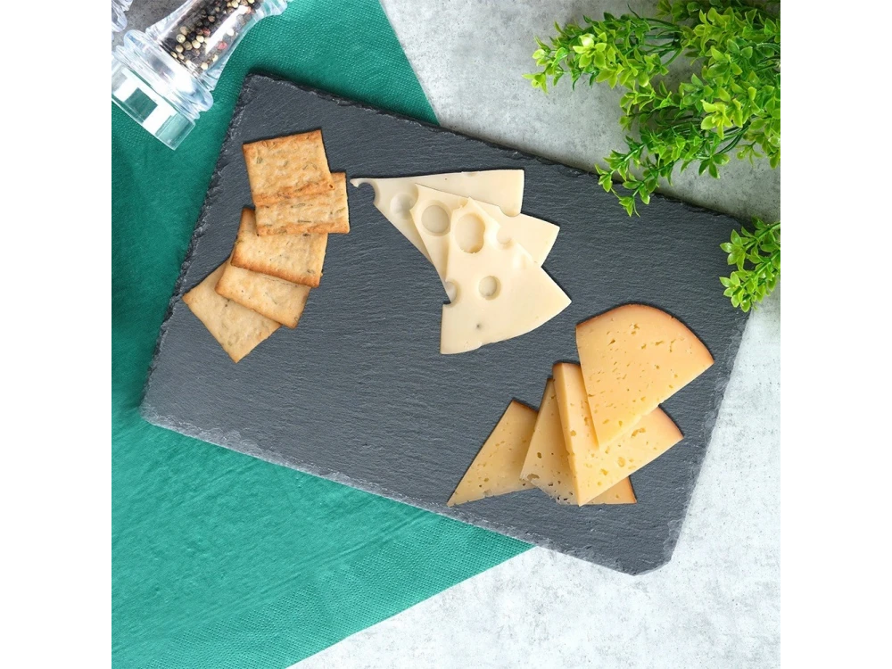 Vilde Stone Slate Serving Tray, Natural Stone Serving Platter 30x20cm