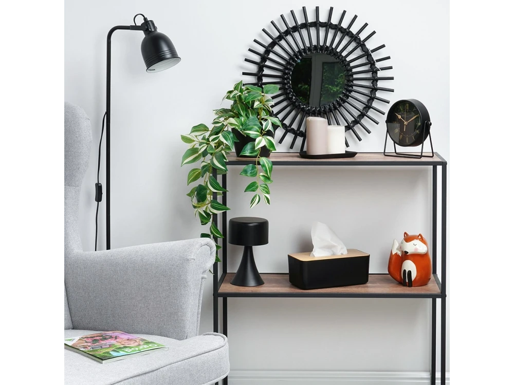 Vilde Tissue Box Holder, Wooden Tissue Box 24x13x9.5cm, Black