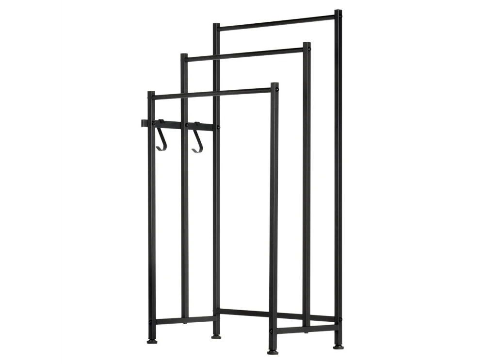 Vilde Towel Stand, Triple Bathroom Towel Hanger 45x25x84cm Metallic, Black