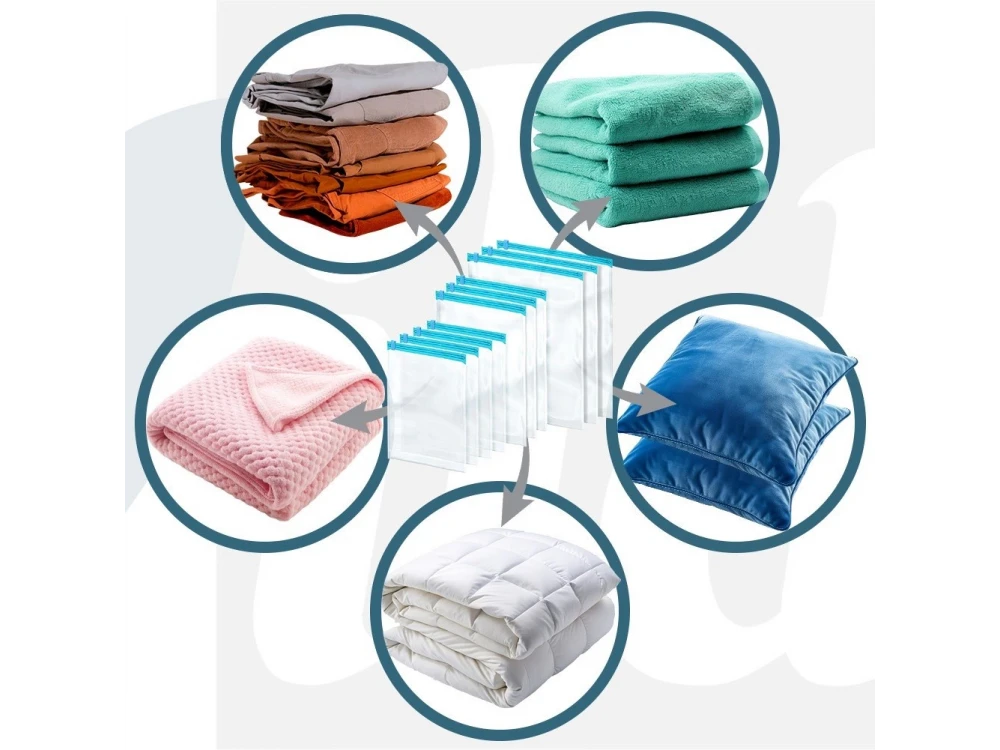 Vilde Vacuum Storage Bags, Set of 10pcs Storage Bags for Bags / Clothes Airtight with Vacuum, Transparent
