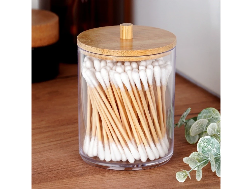 Vilde Cotton Bud and Cotton Case with Bamboo Lid