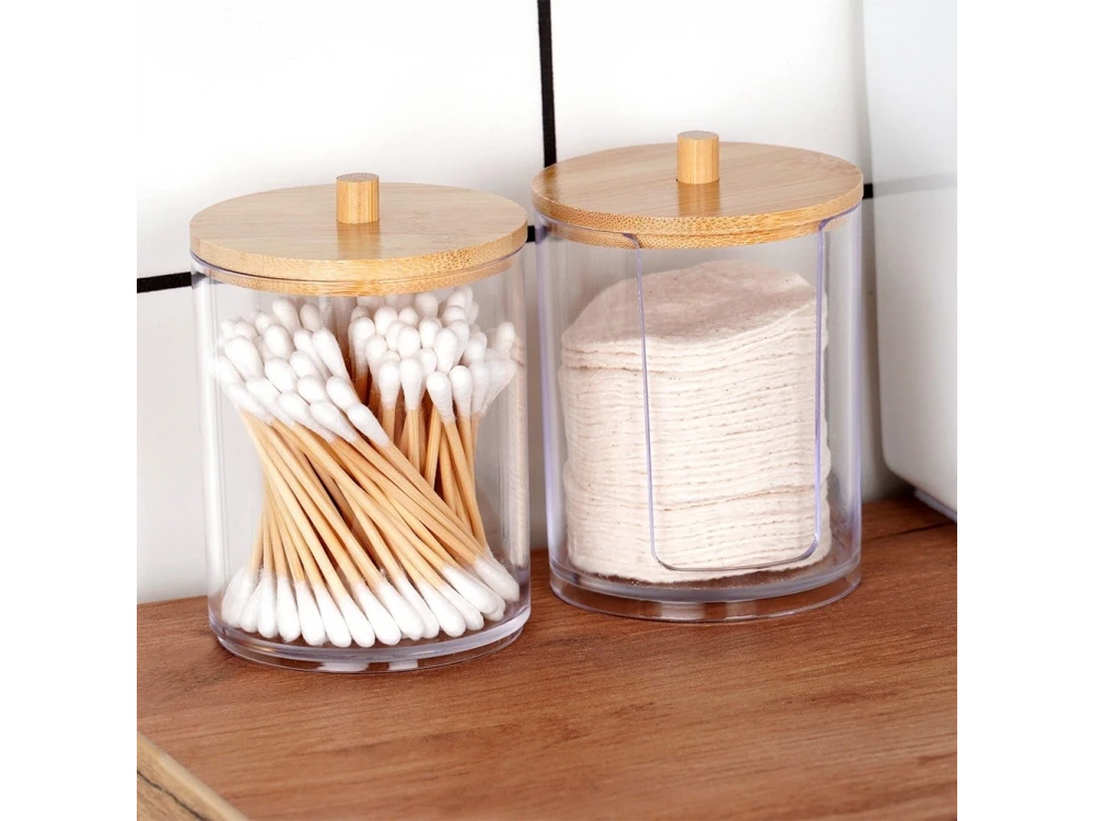 Vilde Cotton Bud and Cotton Case with Bamboo Lid