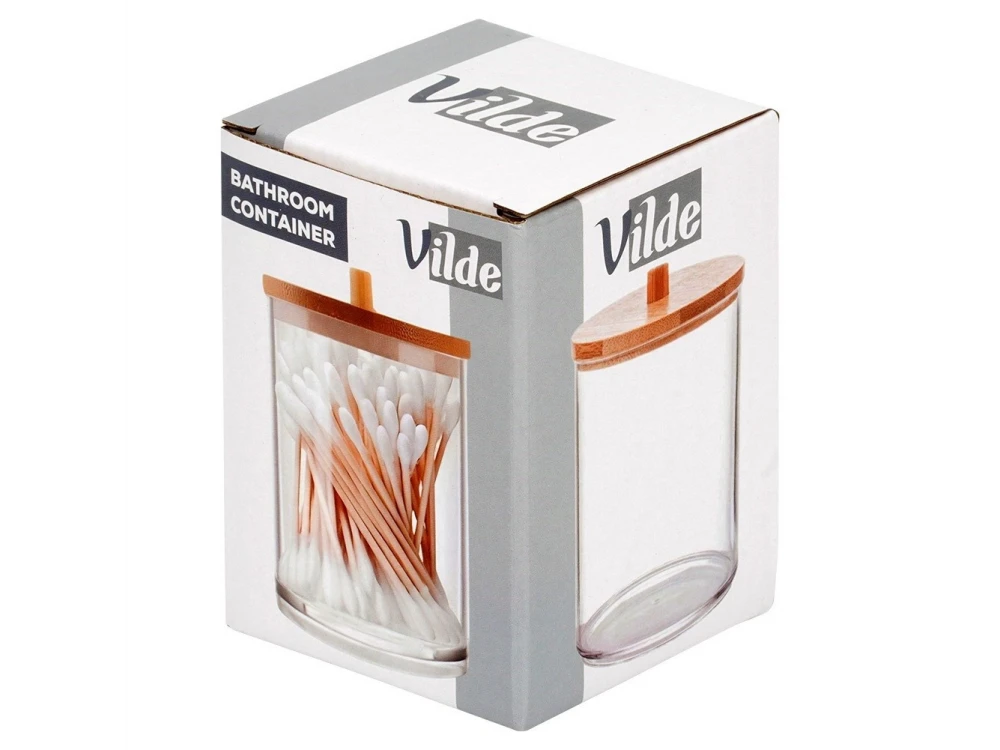 Vilde Cotton Bud and Cotton Case with Bamboo Lid