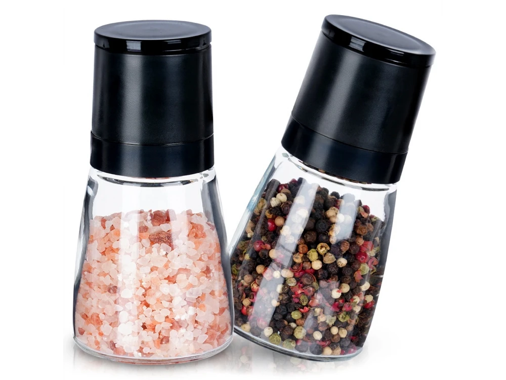 Vilde Set of 2 Manual Spice Grinders Glass 13.3cm