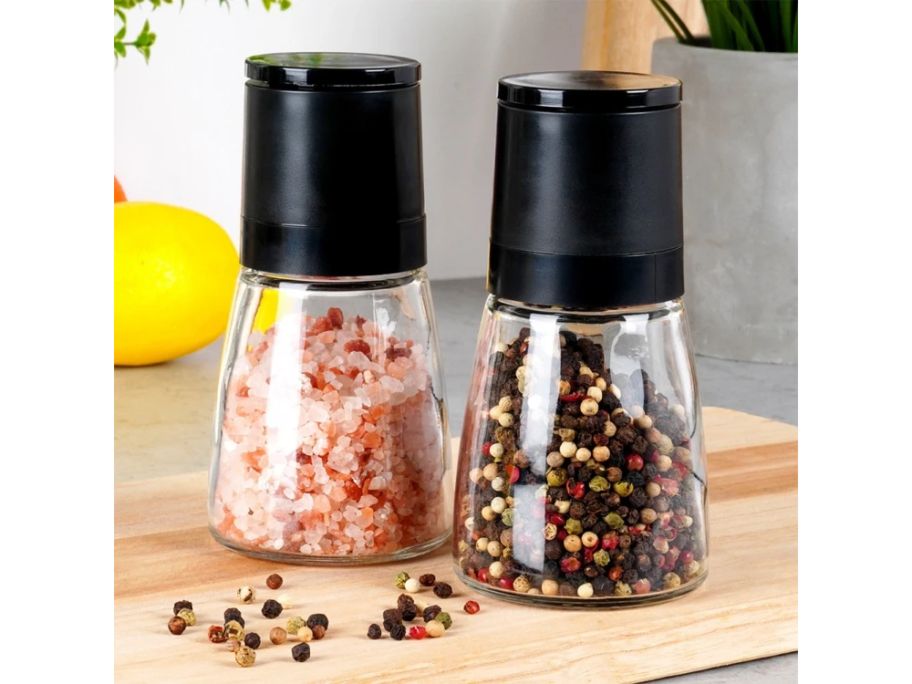 Vilde Set of 2 Manual Spice Grinders Glass 13.3cm