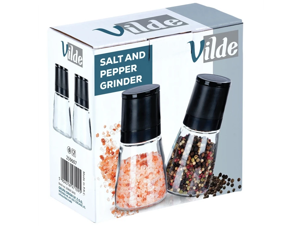 Vilde Set of 2 Manual Spice Grinders Glass 13.3cm