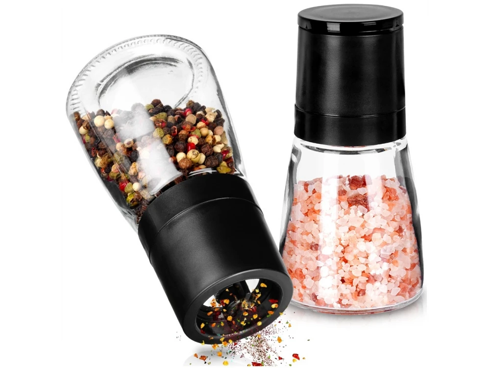 Vilde Set of 2 Manual Spice Grinders Glass 13.3cm