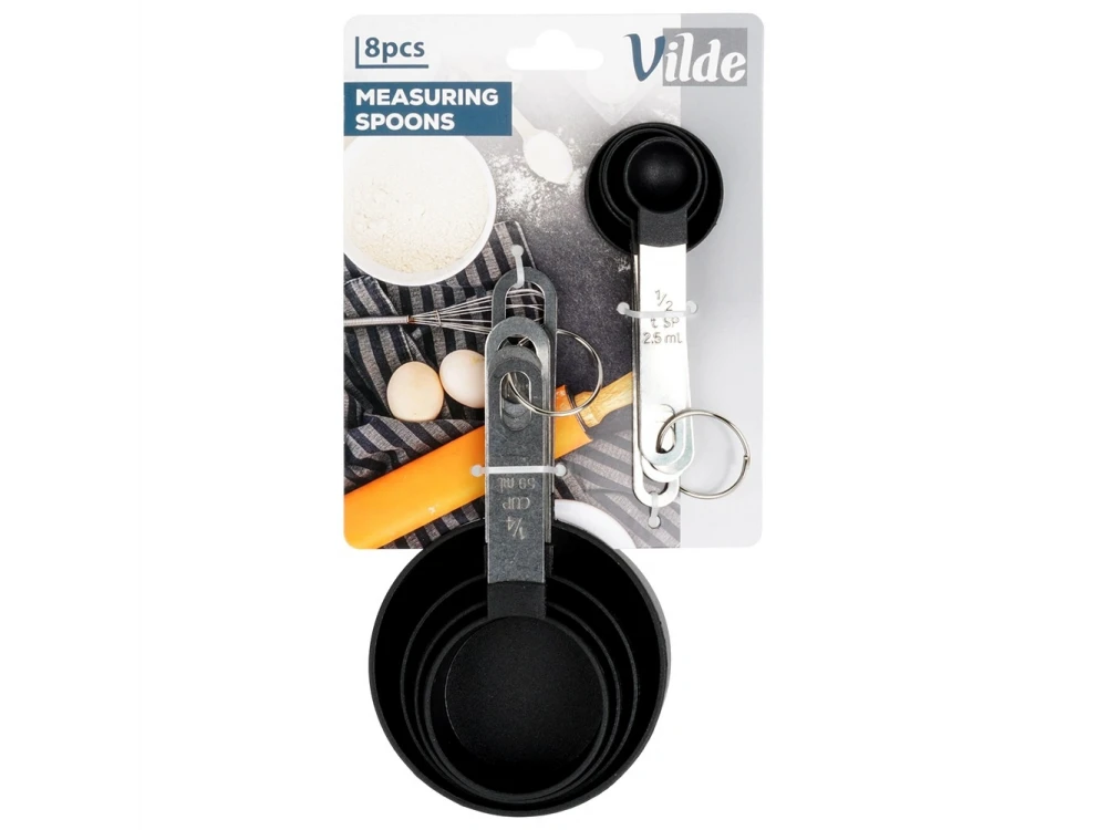 Vilde Set of 8 Kitchen Measuring Cups with Stainless Steel Handle
