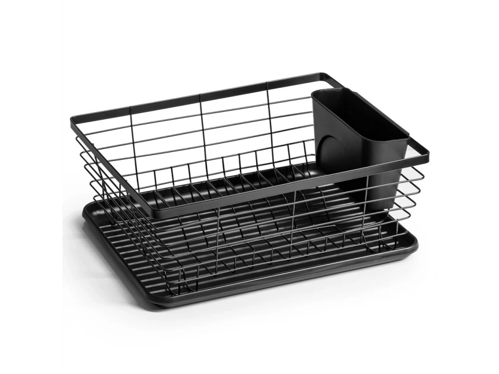 Dish Drainer Rack Black 36x30x14.5 cm