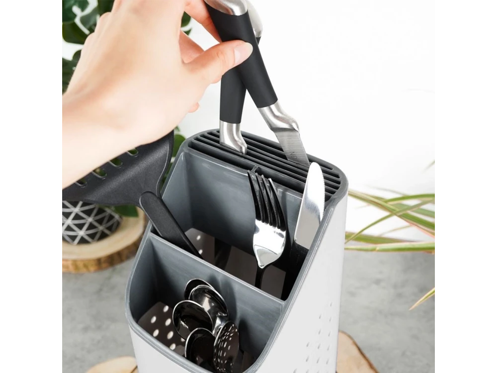 Vilde Cutlery Drainer, Gray/White