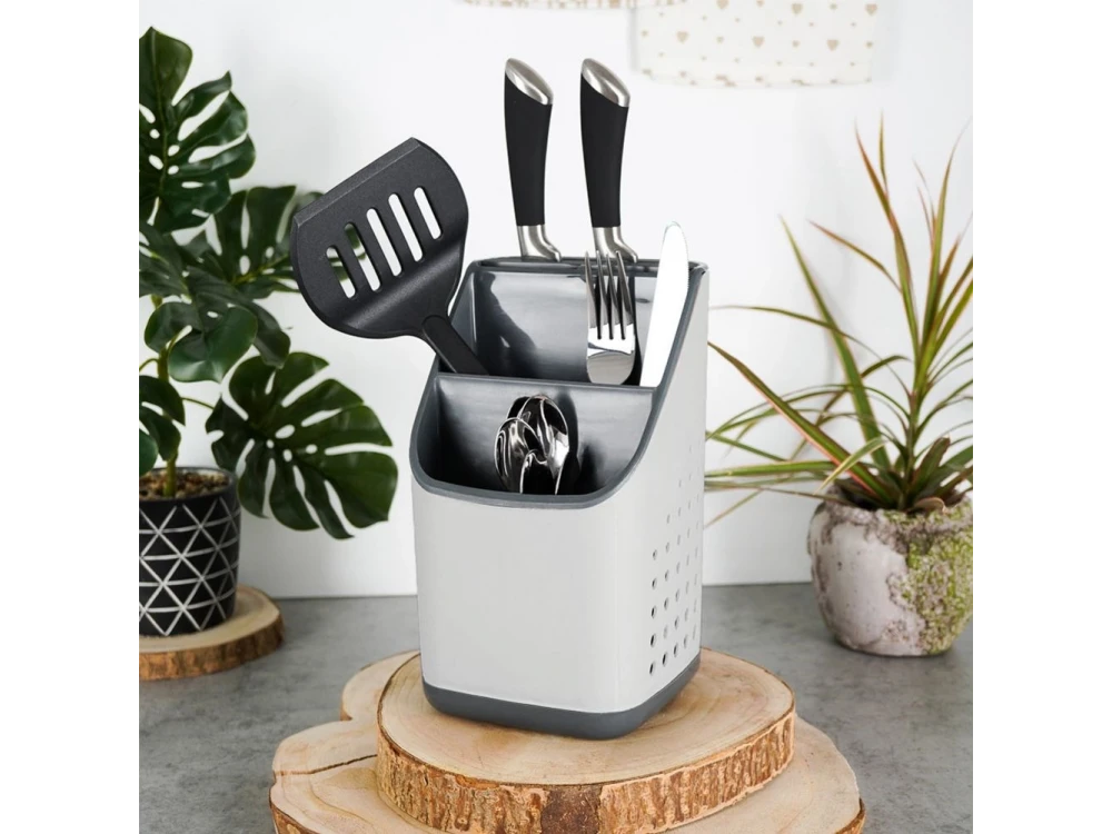 Vilde Cutlery Drainer, Gray/White