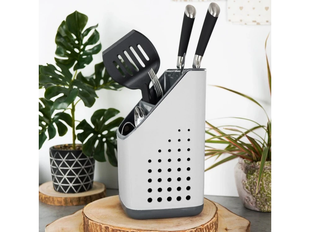 Vilde Cutlery Drainer, Gray/White