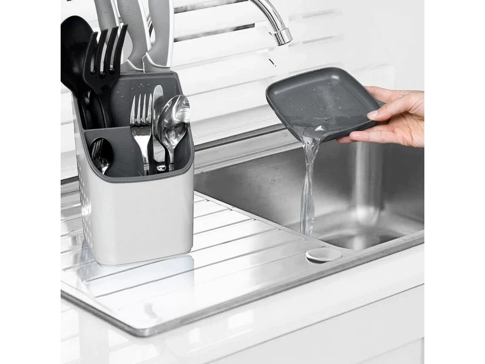 Vilde Cutlery Drainer, Gray/White