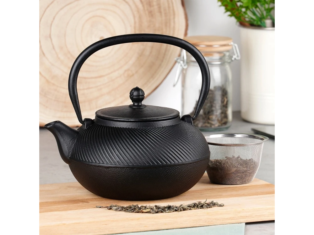 Vilde Cast Iron Teapot with Filter, 1000ml, Black