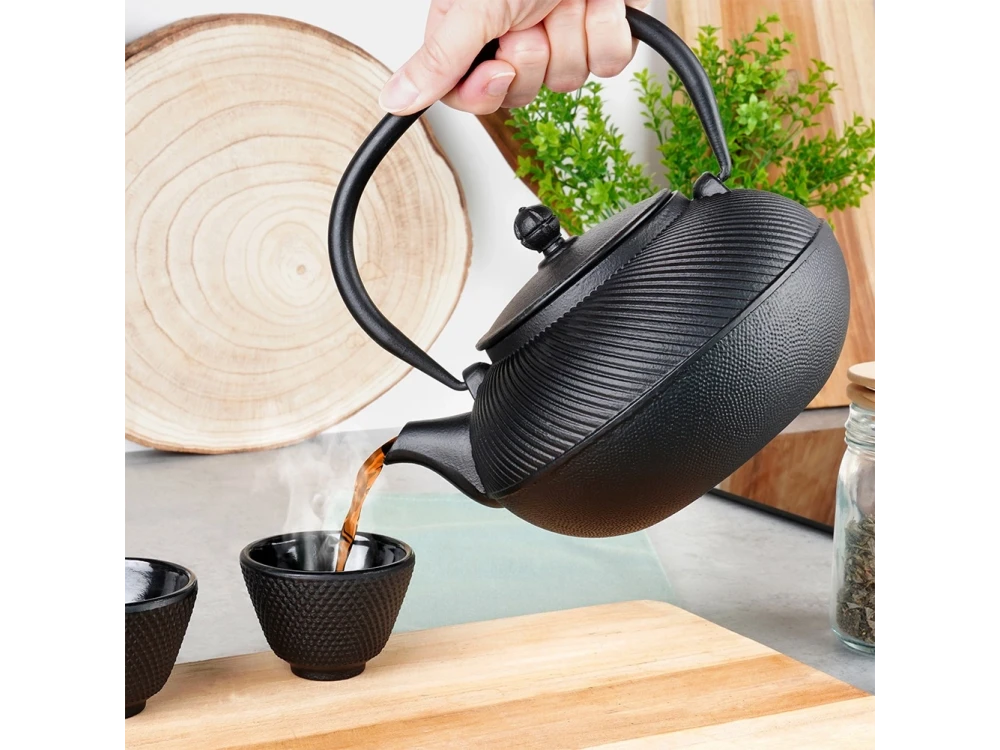 Vilde Cast Iron Teapot with Filter, 1000ml, Black