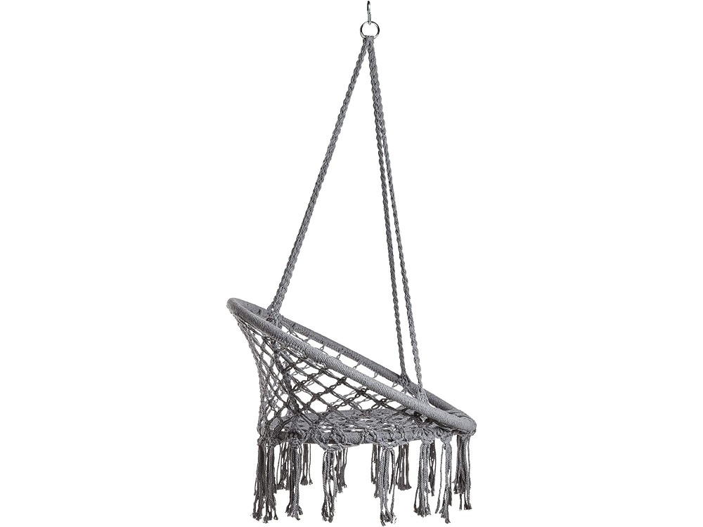 VonHaus Boho Rope Hanging Chair, Bohemian Style 83 X 80cm, Grey
