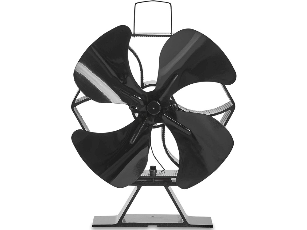 VonHaus Stove Fan XL, Ανεμιστήρας Τζακιού, Αλουμινίου, 4 Λεπίδες, Eco-Friendly, Μαύρος - 9100036