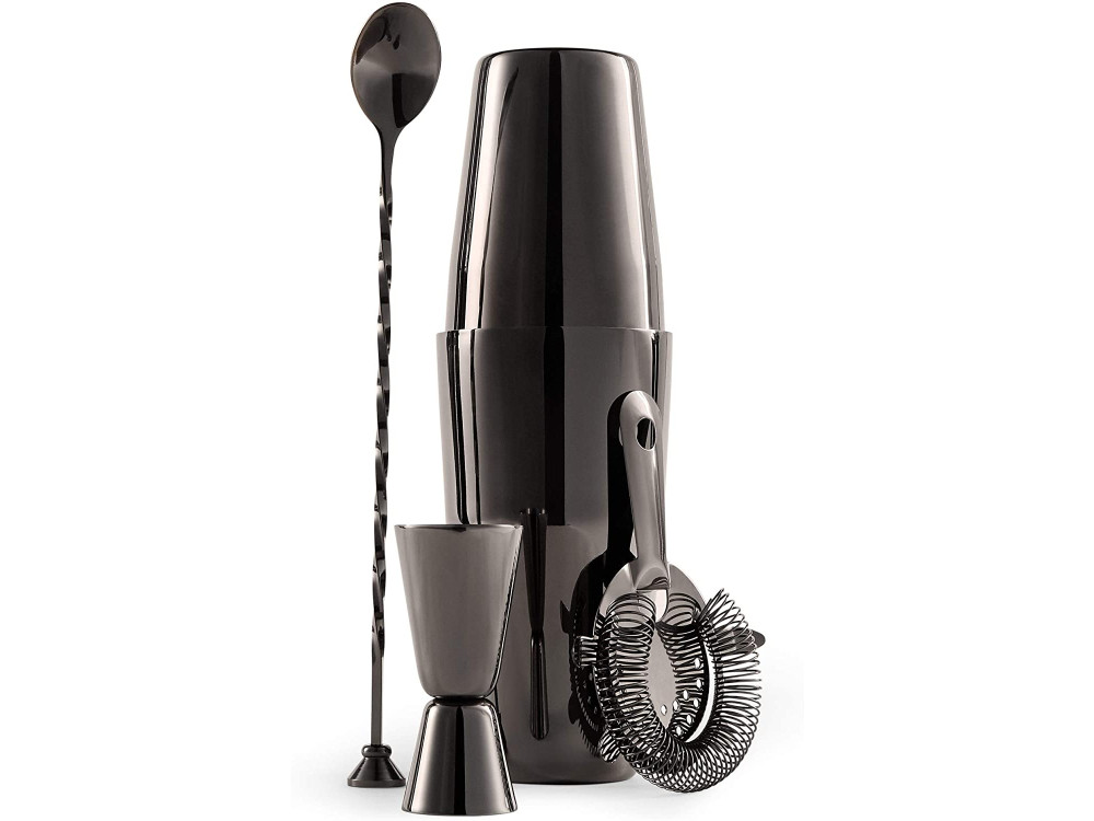 VonShef Cocktail Set 7pcs, Stainless Steel with 800ml Shaker, Graphite Boston