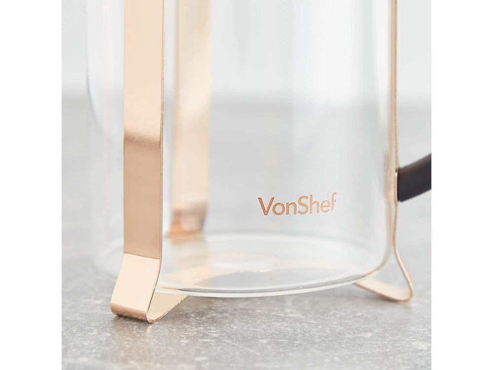 VonShef French Press Cafetiere Copper, Καφετιέρα Γαλλικού Χειρός 1000ml