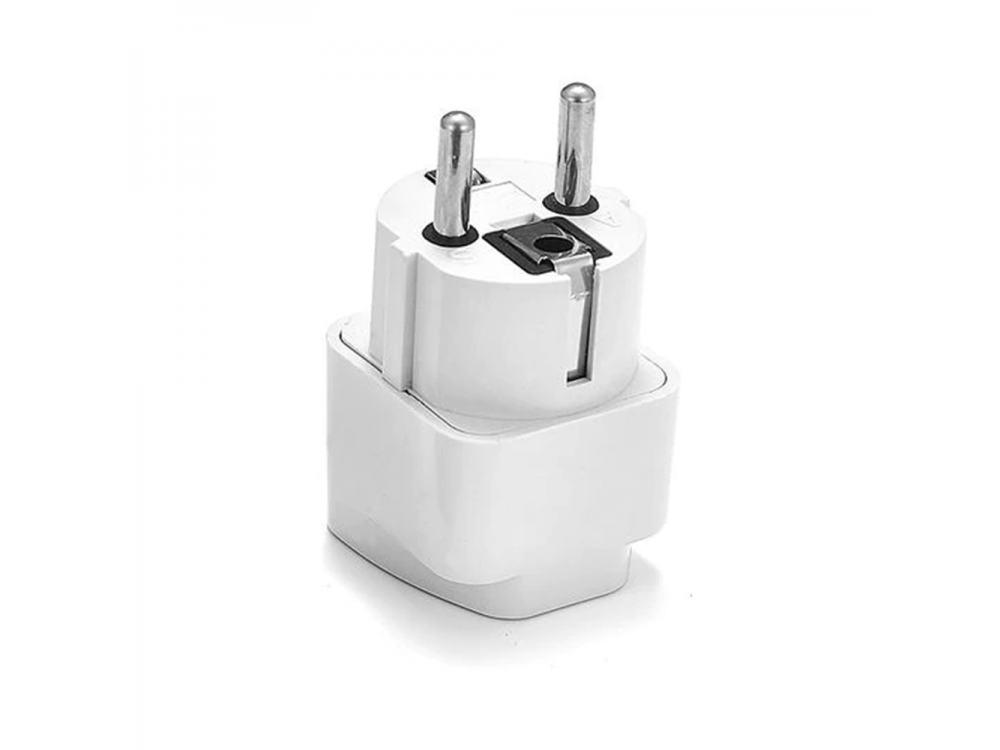 WD-9 Travel Adapter from Universal to Schuko for any Country's Device to Greek Plug, White