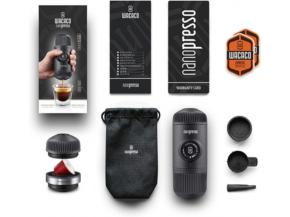 Wacaco Nanopresso Φορητή Μηχανή Espresso και Nanopresso NS Adaptor