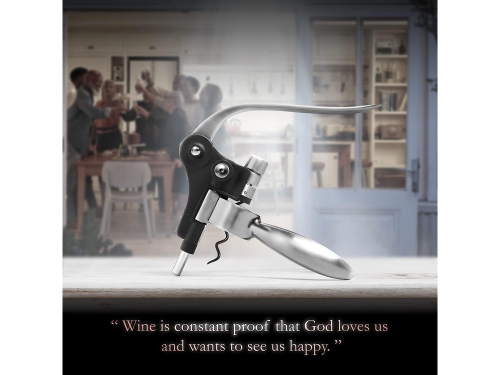 Forneed Corkscrew Wine Opener Set, Σετ Αξεσουάρ Κρασιού 5τμχ με Ανοιχτήρι, Πώμα, Foil Cutter & Σταντ