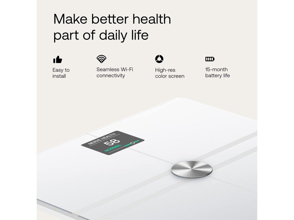 Withings Body Comp, Smart Scale, Fat Meter & Full Body Analysis with Fitness APP via Bluetooth & WiFi, White