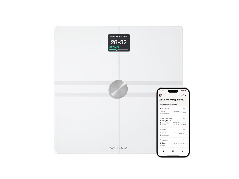 Withings Body Comp, Smart Scale, Fat Meter & Full Body Analysis with Fitness APP via Bluetooth & WiFi, White