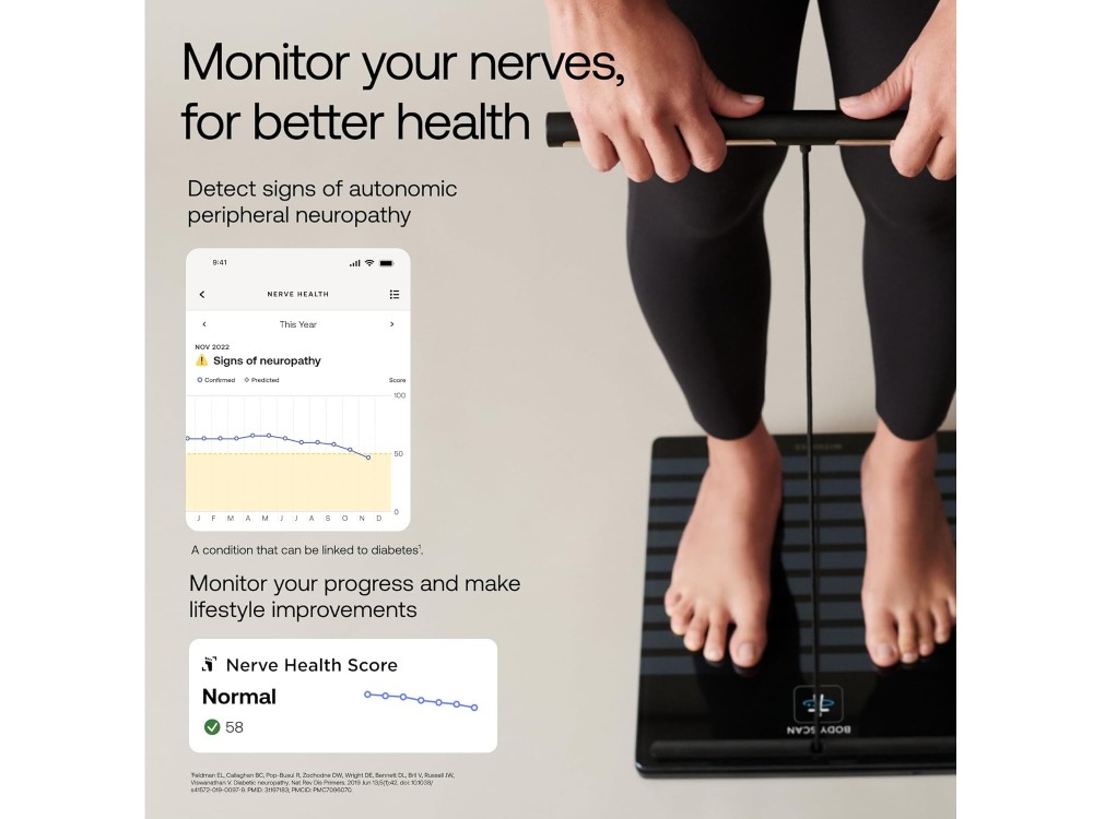 Withings Body Scan, Έξυπνη ζυγαριά & Health Station με Segmental Body Composition, με Fitness APP μέσω Bluetooth & WiFi, Black