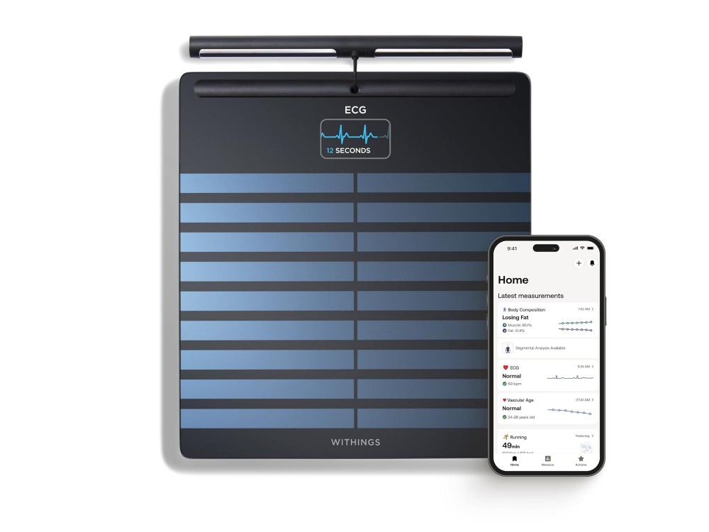 Withings Body Scan, Smart scale & Health Station with Segmental Body Composition, with Fitness APP via Bluetooth & WiFi, Black