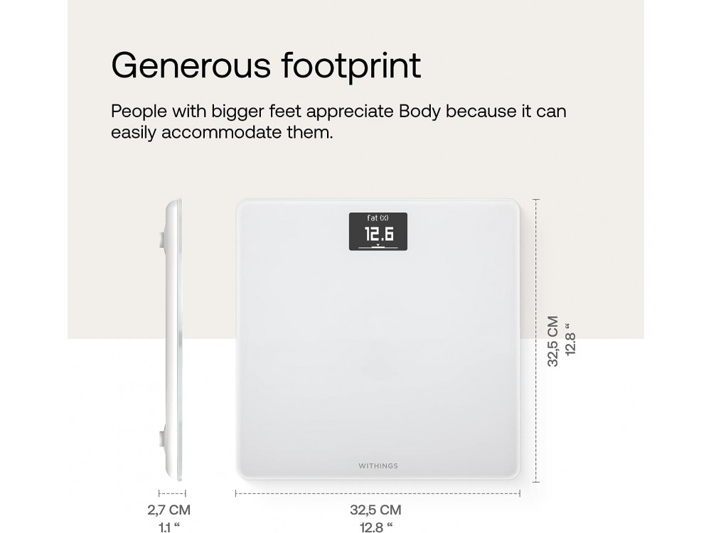 Withings Body, Έξυπνη ζυγαριά, Δείκτης Μάζας Σώματος με Fitness APP μέσω Bluetooth & WiFi, Λευκή - ΑΝΟΙΓΜΕΝΗ ΣΥΣΚΕΥΑΣΙΑ